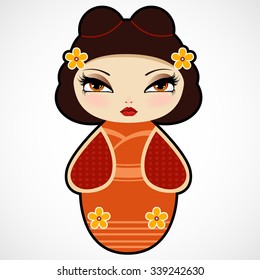 Cute Kokeshi Doll Stock Vector (Royalty Free) 339242630 | Shutterstock