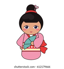 cute kokeshi doll tradition japanese