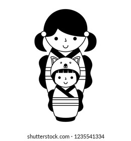 cute kokeshi dolls
