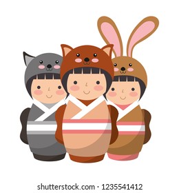 cute kokeshi dolls