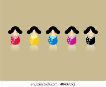 cute kokeshi doodles