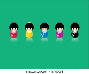 cute kokeshi doodles