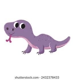 cute komodo cartoon in crayon style editable Colorful vector hand drawn illustration for children. baby designs for cards, poster decorations, t-shirt prints, stickers, icons and others