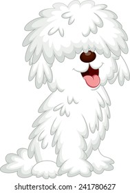 Cute komondor dog cartoon