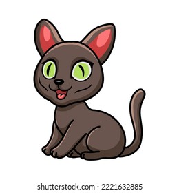 Cute korat cat cartoon sitting