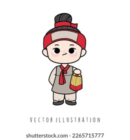 Ilustración vectorial de niño coreano