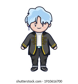 cute korean boyband syle vector