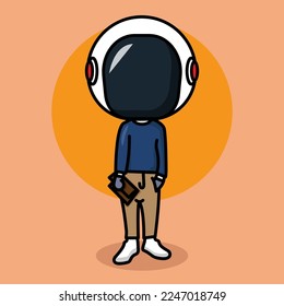 Cute korean chibi Astronaut fashion character