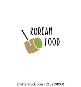 cute Korean food logo vector design template. simple Korean food logo design vector illustration with unique and flat styles isolated on white background.