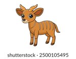 A Cute Kudu: Adorable Vector Illustration Art for Printable Graphics Design