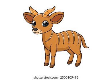 A Cute Kudu: Adorable Vector Illustration Art for Printable Graphics Design