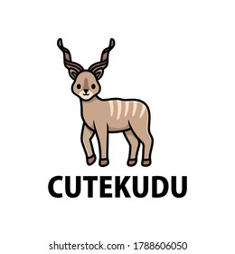 cute kudu cartoon logo vector icon illustration