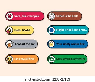 Cute label flat icon collection