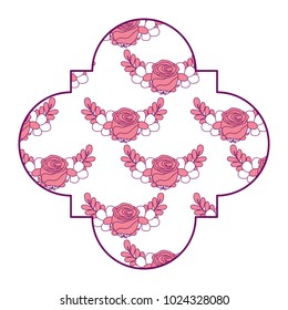 cute label floral delicate flower leaves ornament