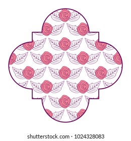 cute label floral delicate flower leaves ornament