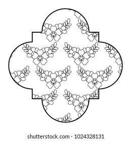 cute label floral delicate flower leaves ornament
