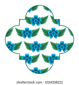 cute label floral delicate flower leaves ornament