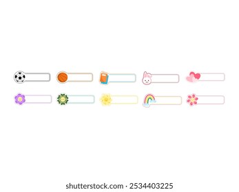 Cute Label Name Tag Element Set 