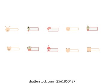 Cute Label Name Tag Element Set