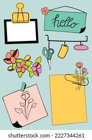 cute label for notebook flat design. you can use it as decoration for your journal.