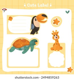 cute label for school  name tag