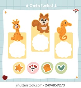 cute label for school  name tag