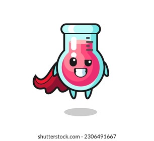 el lindo personaje de laboratorio de beaker como superhéroe volador, diseño de estilo lindo para camiseta, pegatina, elemento logo