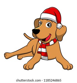 Cute Labrador Cartoon Dog. Vector illustration of purebred labrador dog.