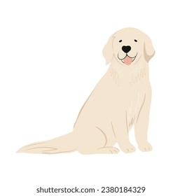 Cute Labrador, Golden Retriever, dog vector illustration isolated. Cartoon puppy character flat design.