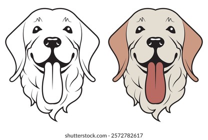 Cute Labrador peeking dog isolated on a white background