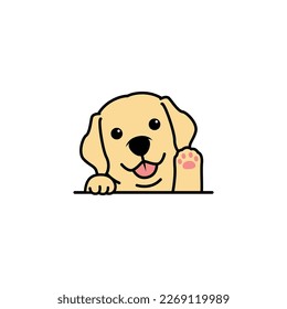 Cute labrador retriever puppige Pfotenkartoon, Vektorgrafik