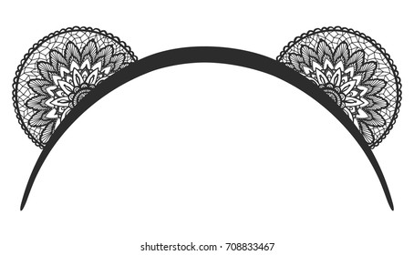 Cute lacy headband. Bear ears. 