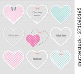 Cute lacy hearts set. Girly scrapbook design. Valentine's day stickers.