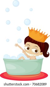 a cute lady in bathtub.