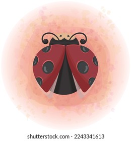 Cute Lady Bug Cartoon Character Vector Graphics 02