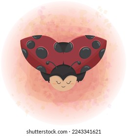 Cute Lady Bug Cartoon Character Vector Graphics 09