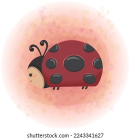 Cute Lady Bug Cartoon Character Vector Graphics 05
