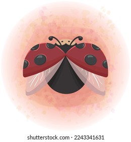 Cute Lady Bug Cartoon Character Vector Graphics 03