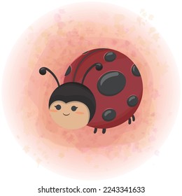 Cute Lady Bug Cartoon Character Vector Graphics 04