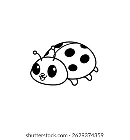 bonito joaninha besouro desenhos animados livro de colorir