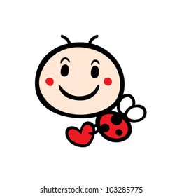 cute ladybird with love