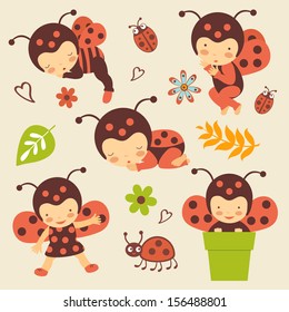 Cute ladybug babies collection