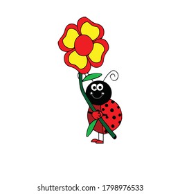 Una linda mariquita con una hermosa flor