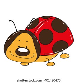 Cute ladybug cartoon character