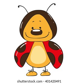 Cute ladybug cartoon character
