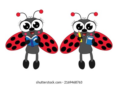 cute ladybug cartoon illustration graphic