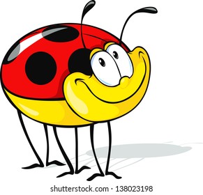 cute ladybug cartoon isolated on white background