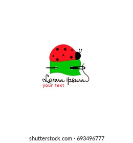 Cute ladybug cartoon. Logo.