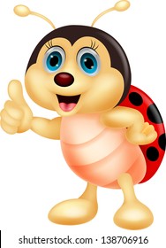 Cute ladybug cartoon cartoon thumb up