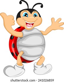 cute ladybug cartoon thumb up